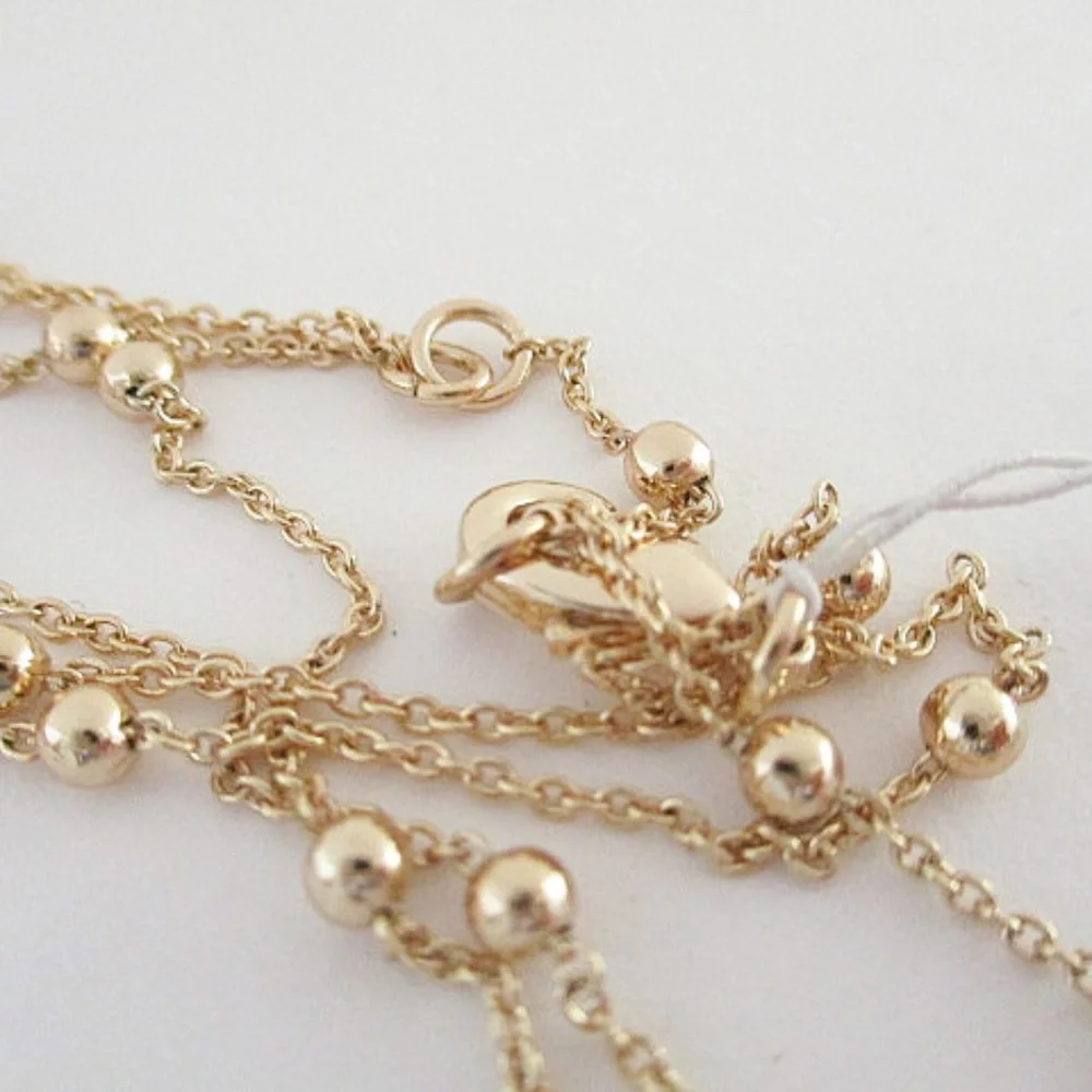 RALPH LAUREN Necklace - Gold Tone Engraved Logo. - Picture 3 of 7